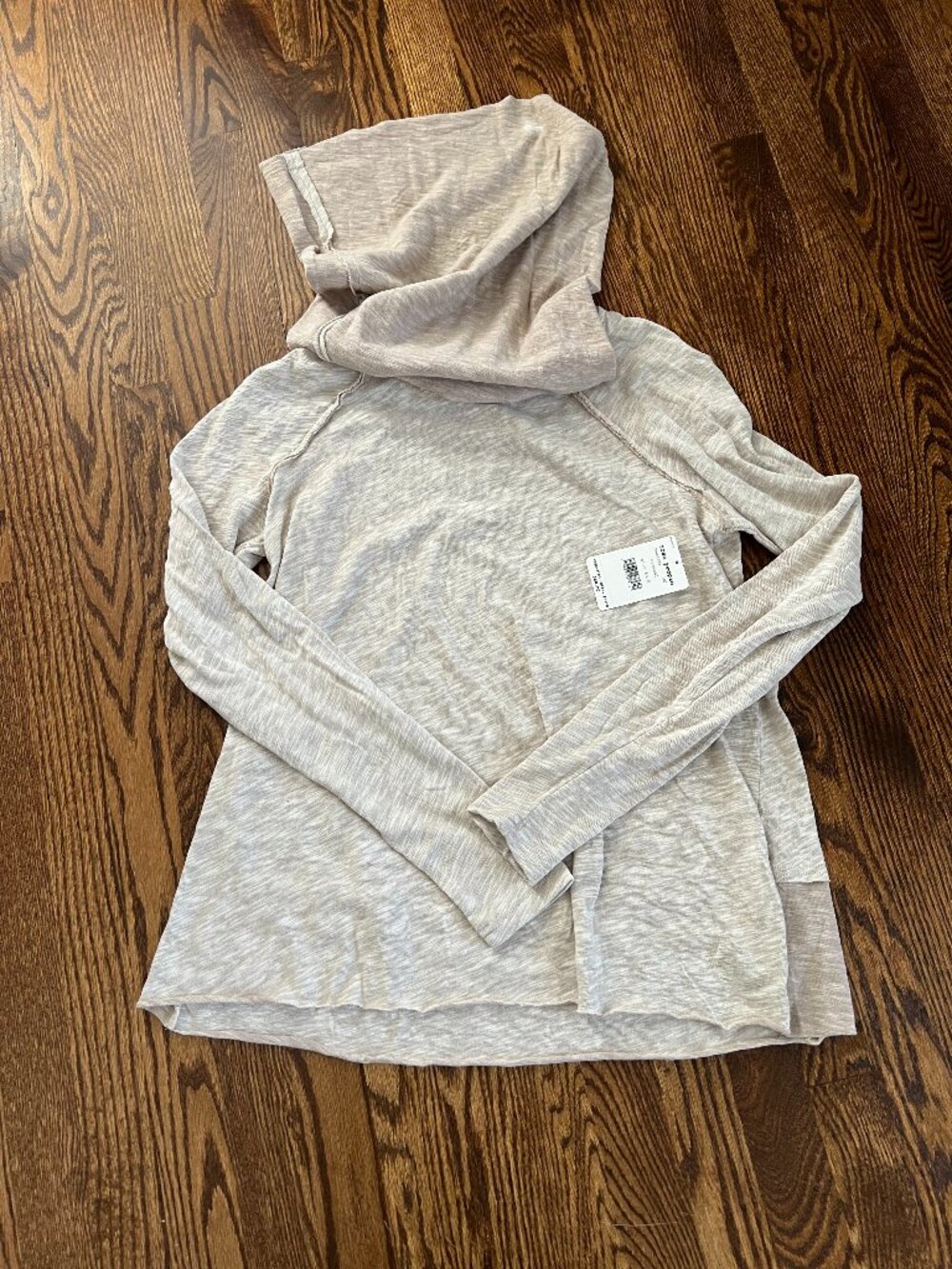 Free People Oatmeal Lightweight Cowl Neck Pullover XS/S NWT